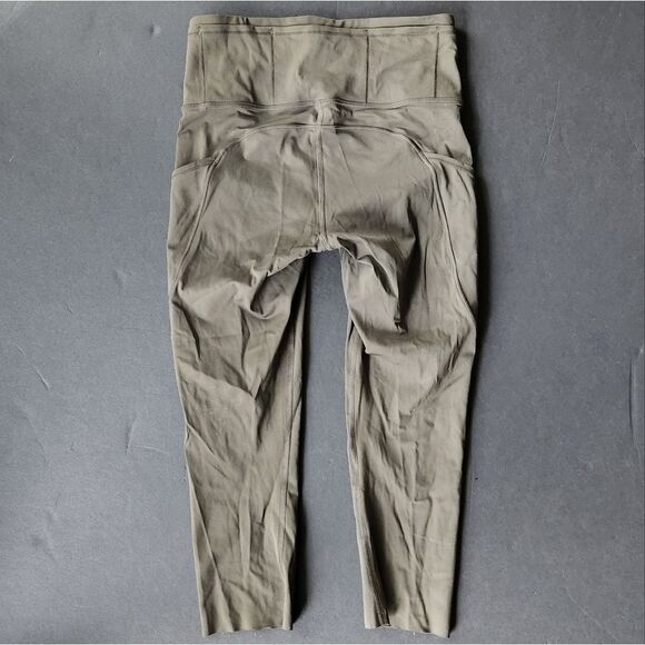 Lululemon Army Green Cropped Leggings - Picture 6 of 8